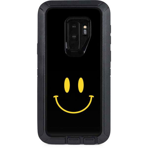 Black Happy Face Otterbox Defender Galaxy Skin