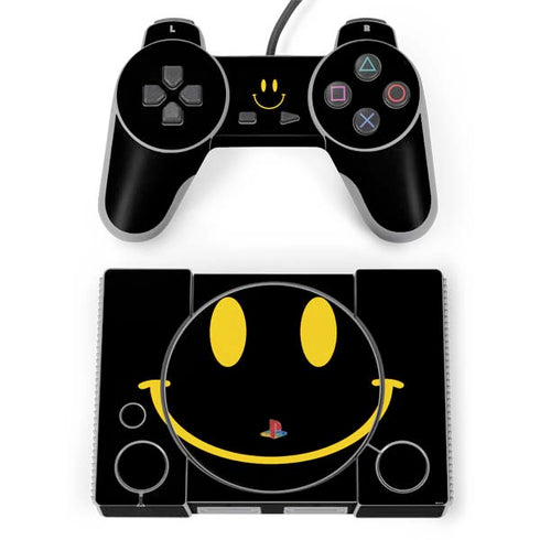 Black Happy Face PlayStation Classic Bundle Skin