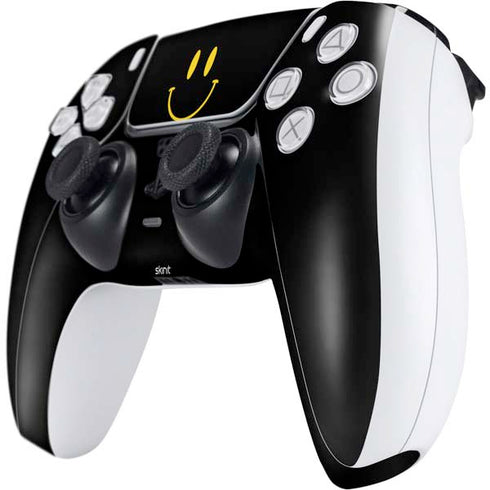 Black Happy Face PS5 Controller Skin