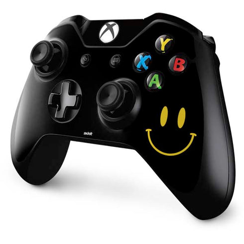 Black Happy Face Xbox One Controller Skin