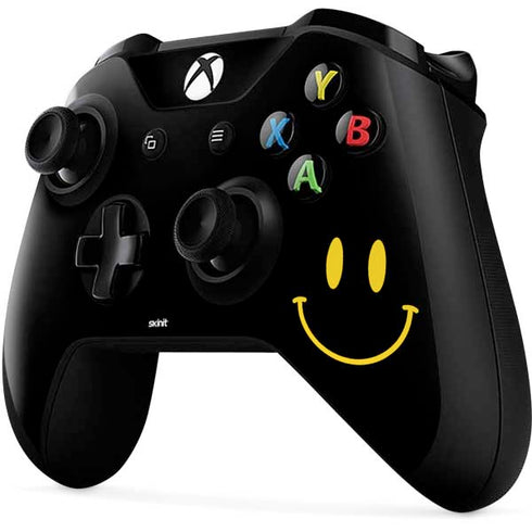 Black Happy Face Xbox One X Controller Skin