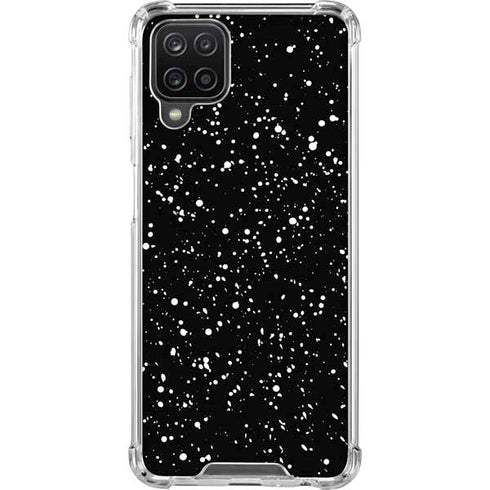 Black Speckle Galaxy A12 Clear Case