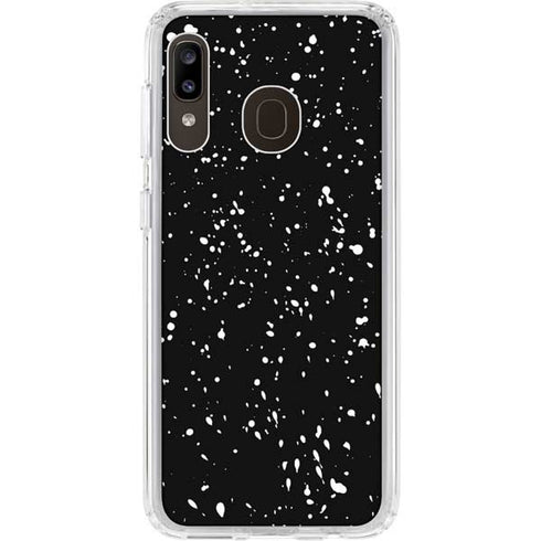Black Speckle Galaxy A20 Clear Case