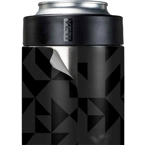Black Geometric Yeti Colster Can Insulator Skin