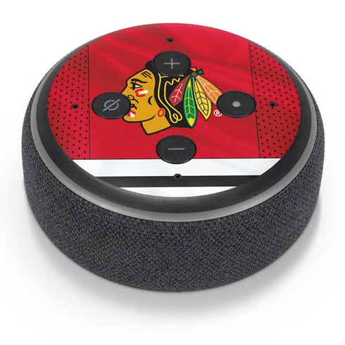 NHL Blackhawks Red Stripes Amazon Echo Dot Skin