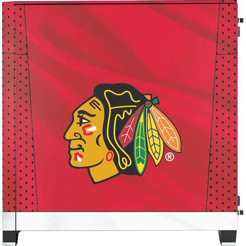 NHL Blackhawks Red Stripes Corsair 4000D Tempered Glass Mid-Tower ATX Case Skin
