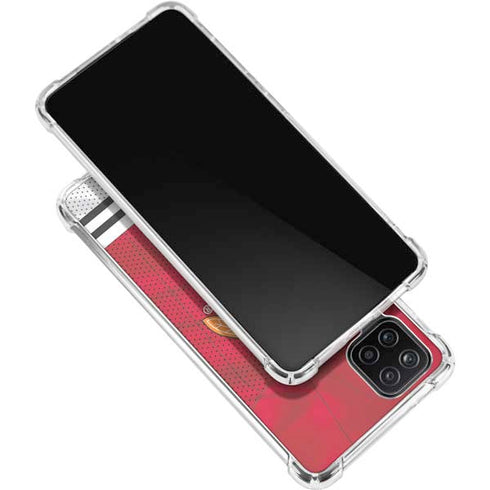 NHL Blackhawks Red Stripes Galaxy A12 Clear Case