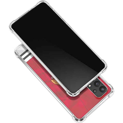 NHL Blackhawks Red Stripes Galaxy A32 5G Clear Case