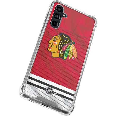 NHL Blackhawks Red Stripes Galaxy A54 5G Clear Case