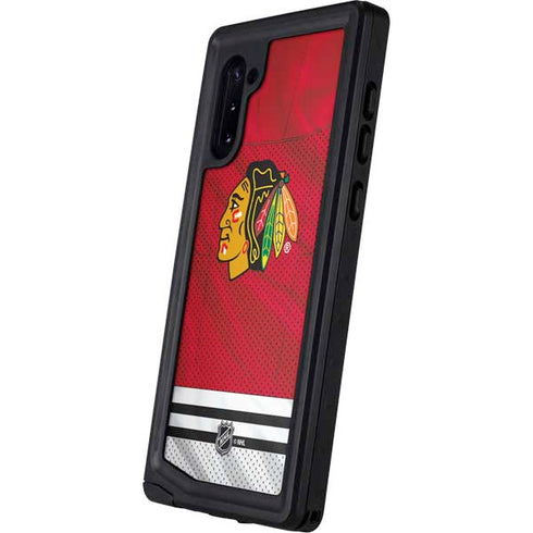 NHL Blackhawks Red Stripes Galaxy Note 10 Waterproof Case