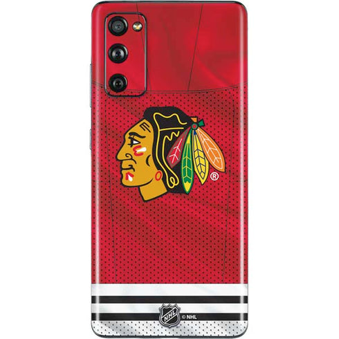 NHL Blackhawks Red Stripes Galaxy S20 Fan Edition Skin