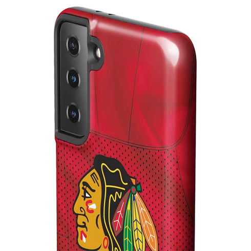 NHL Blackhawks Red Stripes Galaxy S21 FE Pro Case