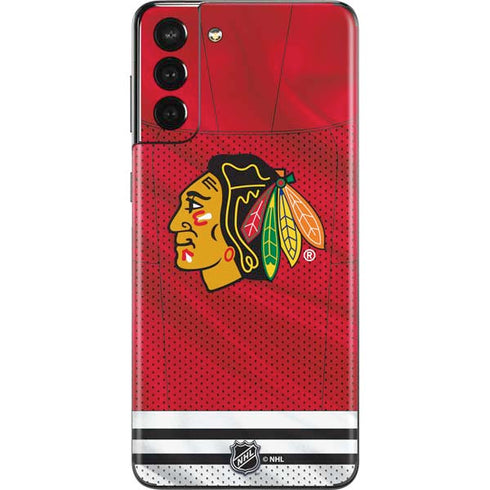 NHL Blackhawks Red Stripes Galaxy S21 Plus 5G Skin
