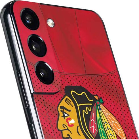 NHL Blackhawks Red Stripes Galaxy S22 Plus Skin