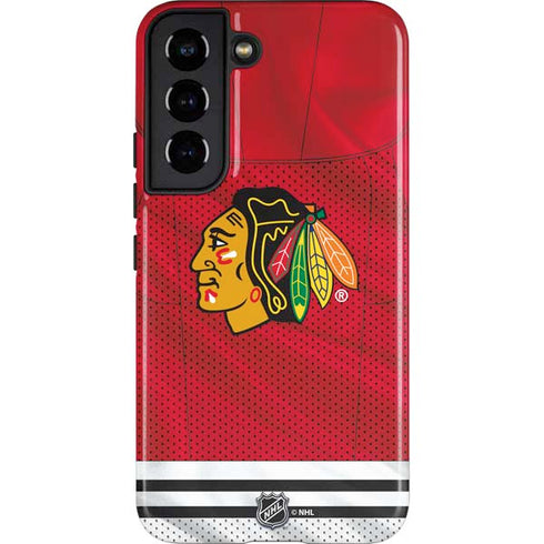 NHL Blackhawks Red Stripes Galaxy S22 Pro Case