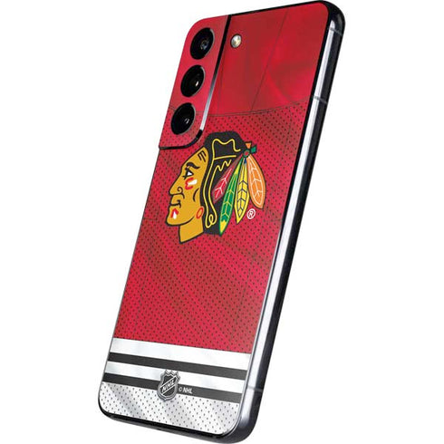 NHL Blackhawks Red Stripes Galaxy S22 Skin