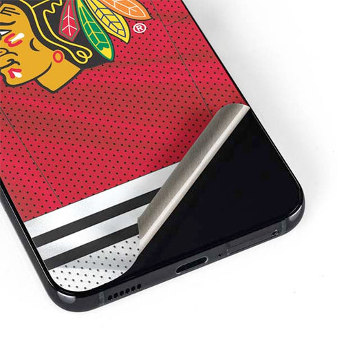 NHL Blackhawks Red Stripes Galaxy S22 Skin