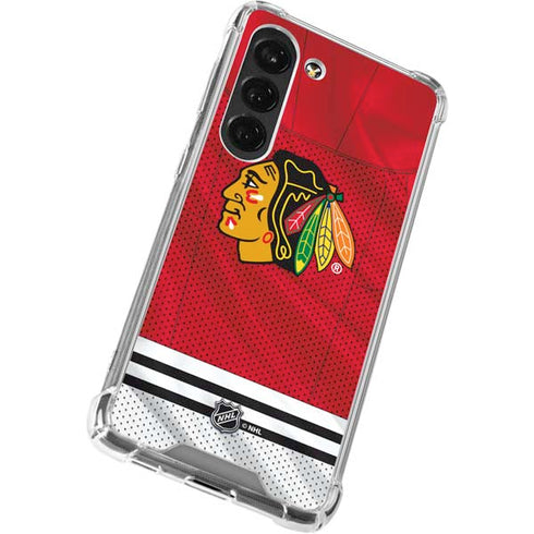 NHL Blackhawks Red Stripes Galaxy S23 Clear Case