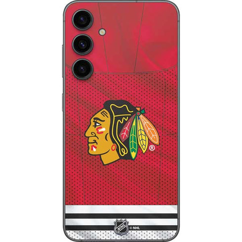 NHL Blackhawks Red Stripes Galaxy S23 FE Skin