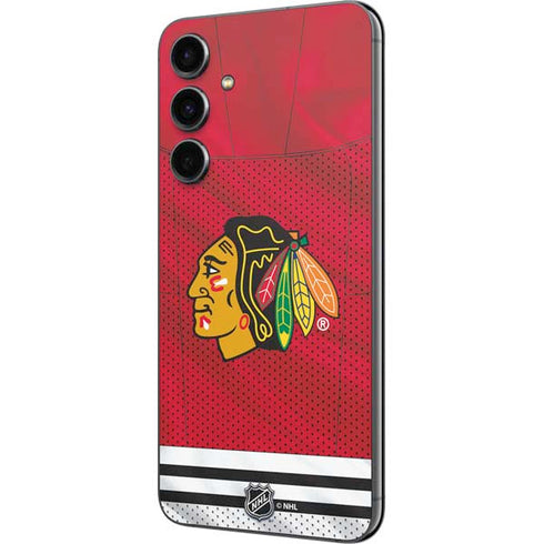 NHL Blackhawks Red Stripes Galaxy S23 FE Skin