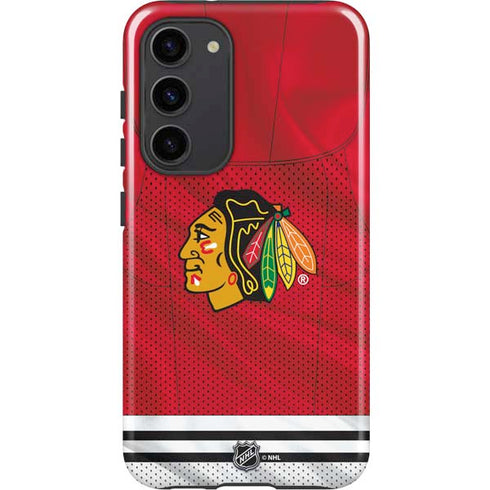 NHL Blackhawks Red Stripes Galaxy S23 Plus Pro Case