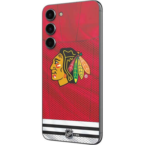 NHL Blackhawks Red Stripes Galaxy S23 Plus Skin