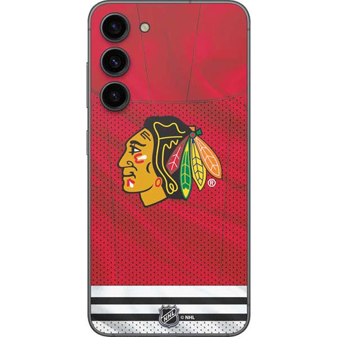 NHL Blackhawks Red Stripes Galaxy S23 Plus Skin