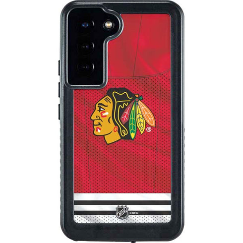 NHL Blackhawks Red Stripes Galaxy S23 Plus Waterproof Case