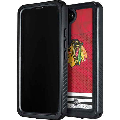 NHL Blackhawks Red Stripes Galaxy S23 Plus Waterproof Case