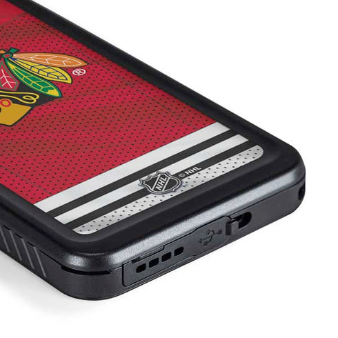 NHL Blackhawks Red Stripes Galaxy S23 Plus Waterproof Case
