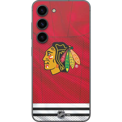 NHL Blackhawks Red Stripes Galaxy S23 Skin