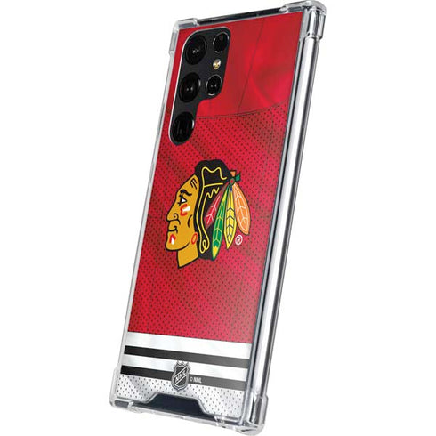 NHL Blackhawks Red Stripes Galaxy S24 Ultra Clear Case