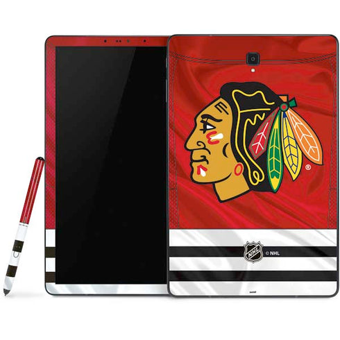 NHL Blackhawks Red Stripes Samsung Galaxy Tab Skin