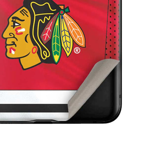 NHL Blackhawks Red Stripes Galaxy Z Flip Skin