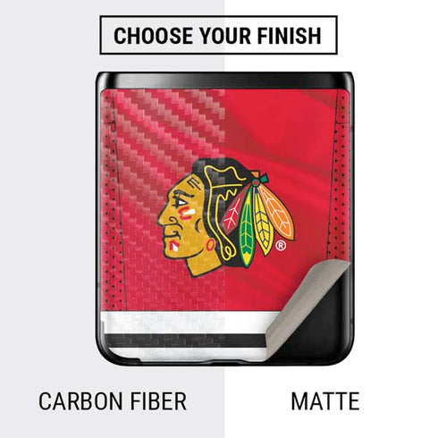 NHL Blackhawks Red Stripes Galaxy Z Flip Skin
