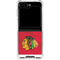 NHL Blackhawks Red Stripes Galaxy Z Flip5 5G Clear Case
