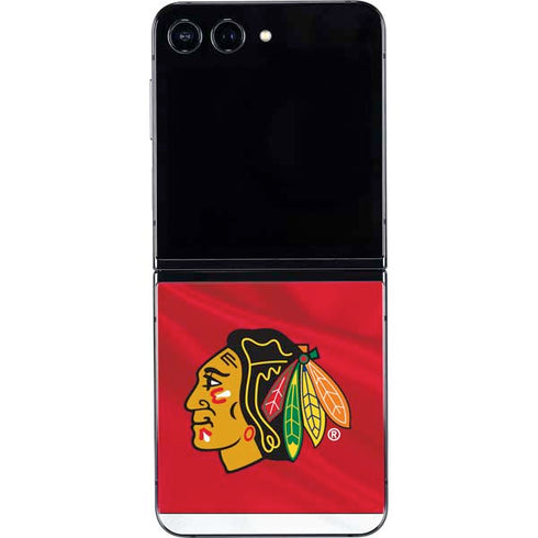 NHL Blackhawks Red Stripes Galaxy Z Flip5 5G Skin