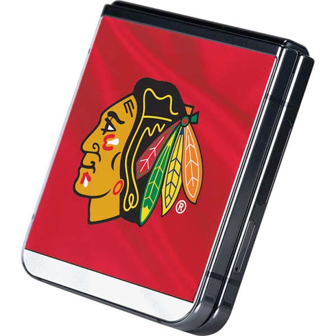 NHL Blackhawks Red Stripes Galaxy Z Flip5 5G Skin