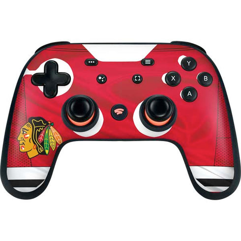 NHL Blackhawks Red Stripes Google Stadia Controller Skin