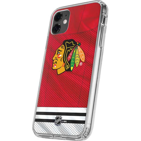 NHL Blackhawks Red Stripes iPhone 11 Clear Case