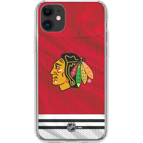 NHL Blackhawks Red Stripes iPhone 11 Clear Case