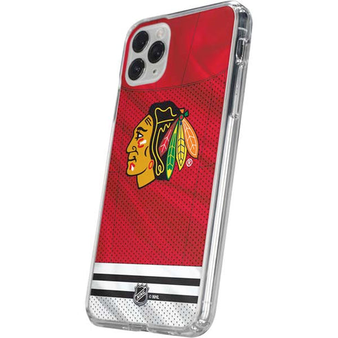 NHL Blackhawks Red Stripes iPhone 11 Pro Clear Case