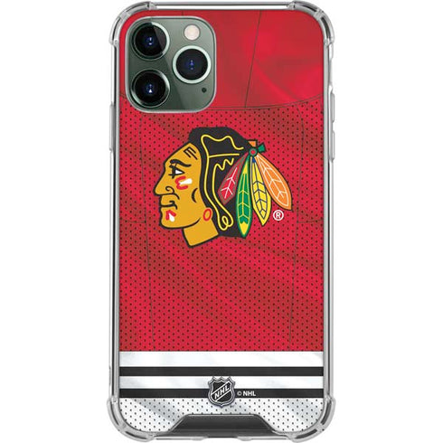 NHL Blackhawks Red Stripes iPhone 12 Pro Clear Case