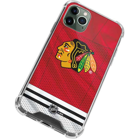 NHL Blackhawks Red Stripes iPhone 12 Pro Clear Case