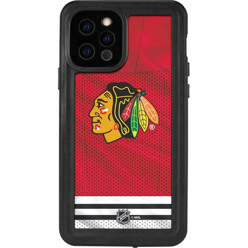 NHL Blackhawks Red Stripes iPhone 12 Pro Waterproof Case
