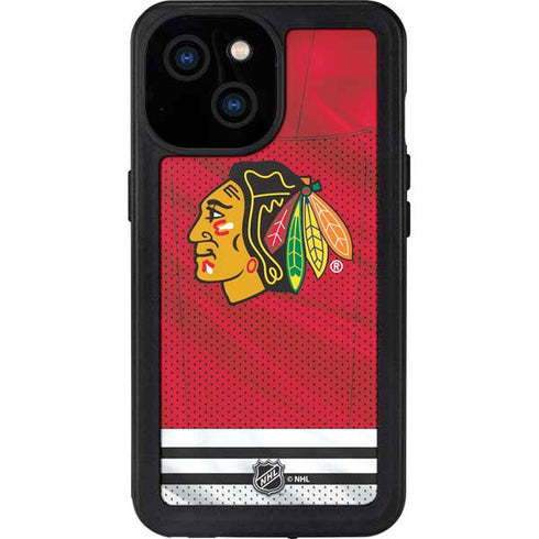 NHL Blackhawks Red Stripes iPhone 13 Mini Waterproof Case