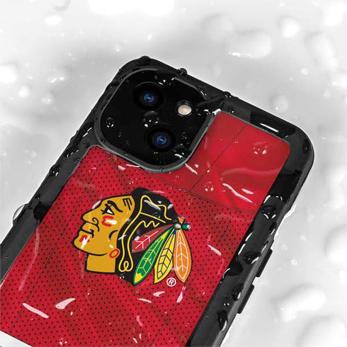NHL Blackhawks Red Stripes iPhone 13 Mini Waterproof Case