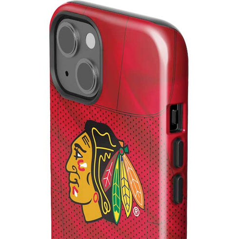 NHL Blackhawks Red Stripes iPhone 15 Plus Impact Case