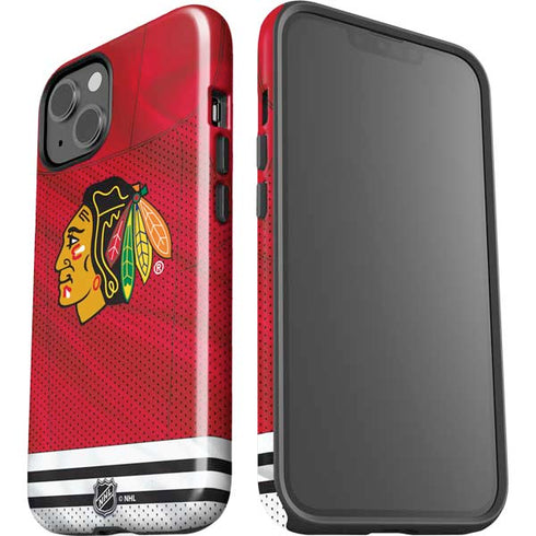 NHL Blackhawks Red Stripes iPhone 15 Plus Impact Case