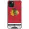 NHL Blackhawks Red Stripes iPhone 14 Plus Clear Case